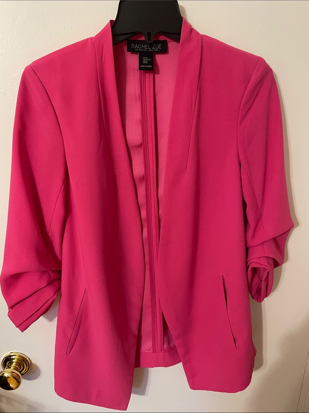 Rachel Zoe Vibrant Pink Open-Front Blazer